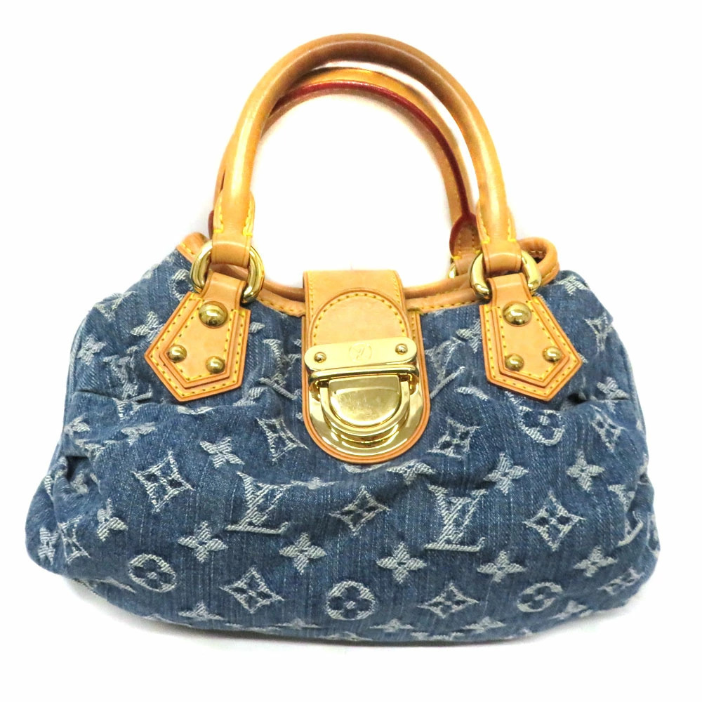Louis Vuitton Pleaty Denim Shoulder Bag Blue